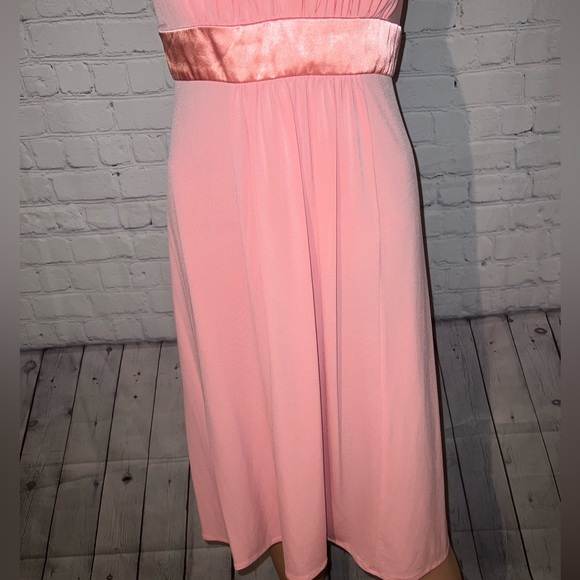 david’s bridal pink sleeveless bridesmaid dress size M - Picture 3 of 11